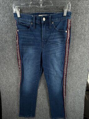 Madewell Jeans Women Blue Stovepipe Dark Wash Stretch Zip City ACTL 27X25.5